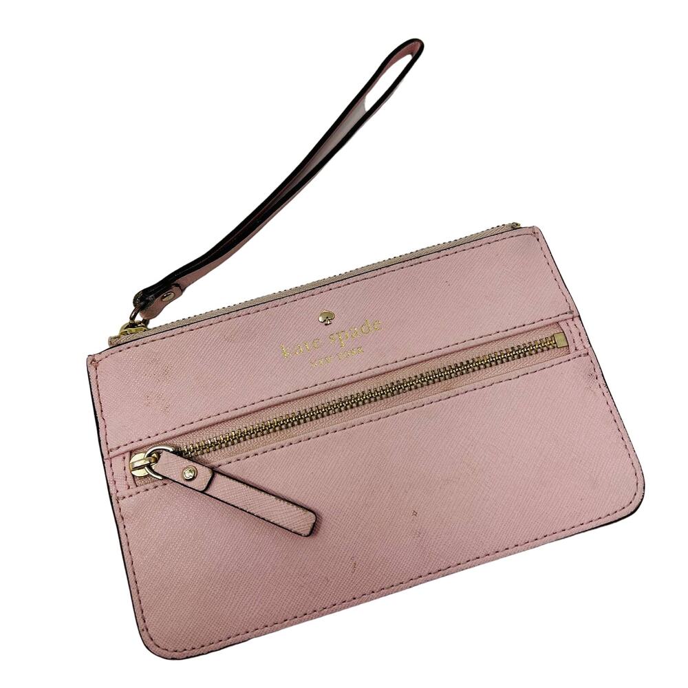 Kate Spade Zip Top Wallet Pink Gold Slim